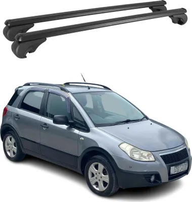 Produktbild von Dachträger Grundtäger für Fiat Sedici 2005-2014 75kg Aluminium Schwarz 2 tlg