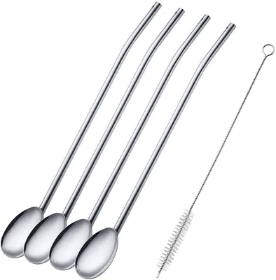 Immagine prodotto di Westmark, set di 4 cucchiaini con cannuccia + 1 spazzolino per la pulizia, modello 62712260