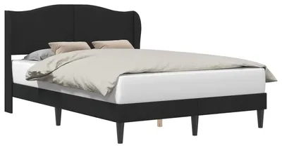 Produktbild von vidaXL Bettrahmen mit Kopfteil Schwarz 160 x 200 cm Samt
