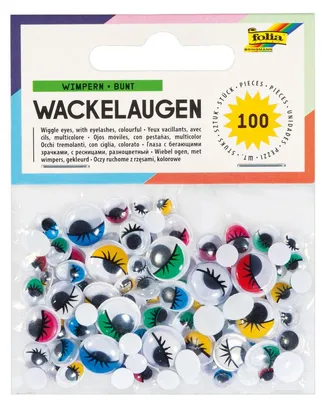 Obrázok produktu pre folia 7510 folia Wackelaugen mit Wimpern farbig sortiert 100 St.
