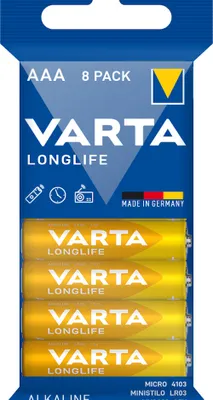 Produktbild von VARTA Batterie Longlife AAA 8er-Folie