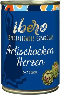 Produktbild von Ibero Artischocken Herzen 240 G Dose Vegan Glutenfrei Süßlich-nussig bis etwas herb