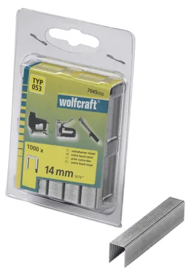 Produktbild von Klammern Typ 53 D-Spitze 1000 Stück Wolfcraft 14 mm, Befestigungsmaterial