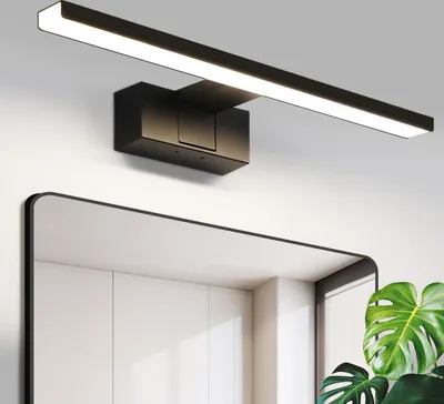 Obrázok produktu pre ZMH LED zrkadlové svetlo 40CM 8W zrkadlové svetlo čierne IP44 nástenné svietidlo moderné neutrálne biele 4000K nástenné svetlo do pivnice kuchyne