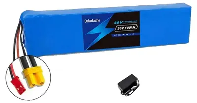 Zdjęcie produktu dla Akumulator litowo-jonowy, pojemność 100Ah, kompatybilny z rowerami elektrycznymi 36V, konfiguracja 10S3P, złącze XT30-JST