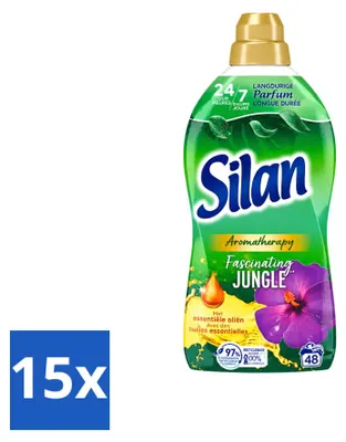 Produktbild von 15 x Silan Aromatherapy Weichspüler Fascinating Jungle – 1,056 l - Vorteilspackung - 15 Stücke