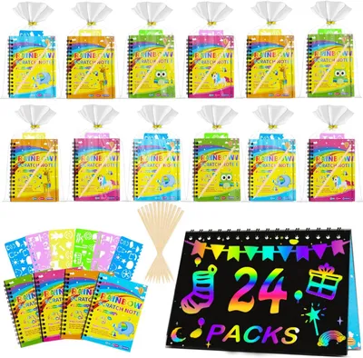 Productafbeelding van Krasafbeeldingen voor kinderen - Set van 12 - Cadeautjes voor kinderverjaardag