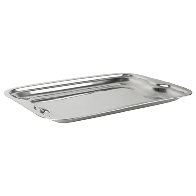 Produktbild von Edelstahl Serviertablett Rechteckig 38x28cm – Küche Tablett Glänzend