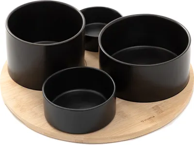 Produktbild von HOMLA YIFAN 5-tlg. Servierschalen-Set, schwarz 33 cm