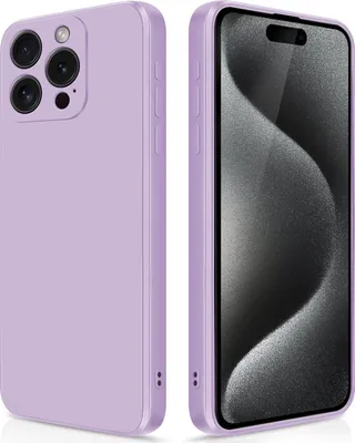 Produktbild von Silikon Hülle für iPhone 15 Pro Max Flüssigsilikon Dünn Gel Gummi Matt Kratzfeste Schutzhülle Lila