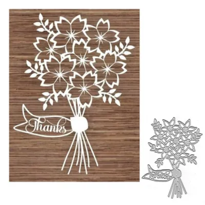 Blumen Metall-Stanzformen Set, 11,5 x 9 cm, DIY Karten & Scrapbooking