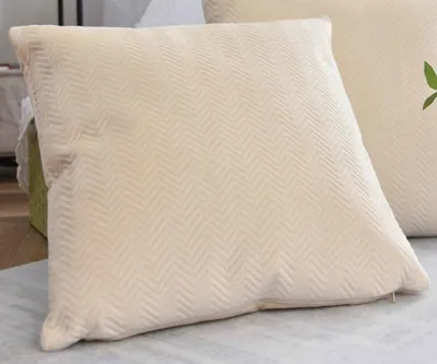 Dekokissen 45x45 cm Crème Fischgrät Jacquard Reißverschluss