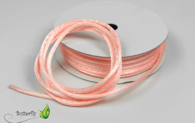 Produktbild von 10m Rolle Flechtkordel Satin 2mm, Farbe:hell rosa 117