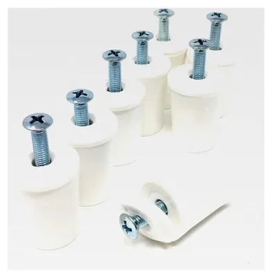 Produktbild von Anschlagpuffer 30 mm weiß mit Scheibe, 8 Stück