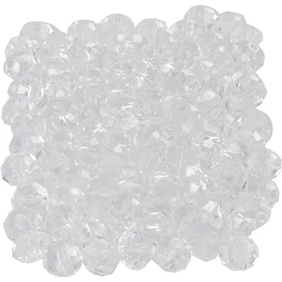 Produktbild von Glasschliffperlen, Größe 5x6 mm, Lochgröße 1 mm, Kristall, 100 Stk/ 1 Pck [HOB-61672]