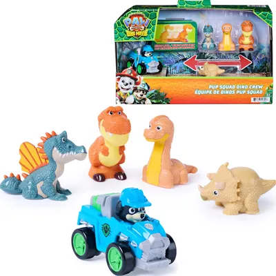 Produktbild von Paw Patrol und Dinosaurier – Rex-Set mit Fahrzeug + Dinosaurierfiguren