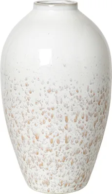 Produktbild von Broste Copenhagen Ingrid Vase L Keramik Rainy Day / Indian Tan 40 cm