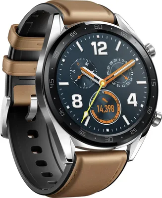 Produktbild von HUAWEI Smartwatch GT Classic Braun FTN-B19, rundes Keramik/Edelstahl-Gehäuse mit DLC-Beschichtung, ultraschlank, 46,5x10,6 mm, 1.39 Zoll (3,53 cm) AMOLED Touch-Display, 2 Wochen Akku, Herzfrequenz, GPS, 50m wasserdicht, TruSleep Schlaf-Monitoring, Leder- & Silikonarmbänder, für Sport & Alltag, Android & iOS kompatibel, Doppelchipsatz-Architektur