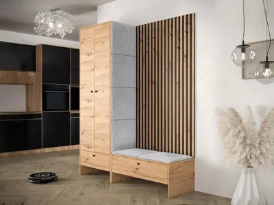 Obrázok produktu pre Stena do chodby ZAMORA 3 - dub artisan / šedá 2