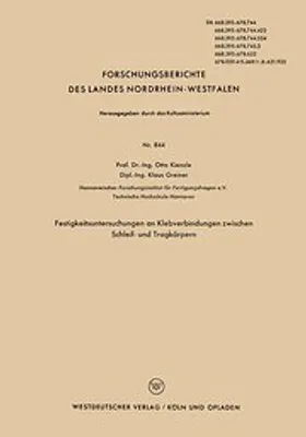Obrázek produktu pro Festigkeitsuntersuchungen an Klebverbindungen zwischen Schleif- und Tragkörpern