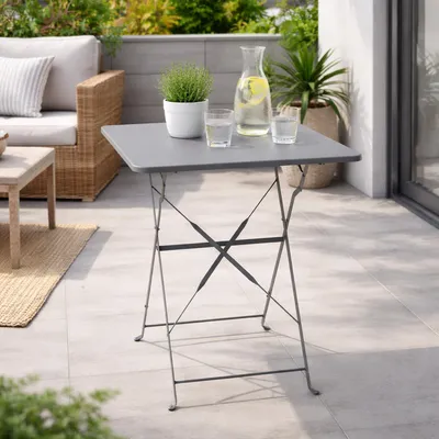 Klapptisch Bistrotisch Outdoortisch Campingtisch Anthrazit 60x60xH71cm Metall