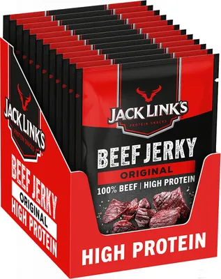 Produktbild von Jack Link's Beef Jerky (12x60g) Original - Funktionelle Lebensmittel - Eiweiß-Snacks