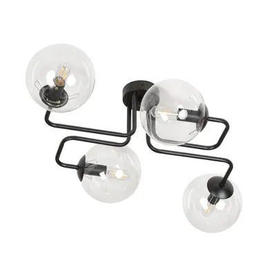 Zdjęcie produktu dla LAMPA SUFITOWA Emibig 4xE14 40W BRENDI 4 BL/TRANSPARENT 831/4