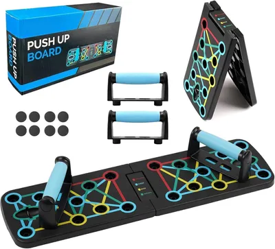 Produktbild von Push-up Board faltbar, 17-in-1, Antirutsch, bis 150 kg, für Brust- und Rückentraining