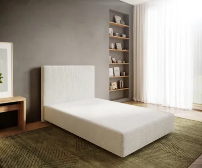 Produktbild von DELIFE Boxspringgestell Dream-Well 120x200 cm Bouclé Creme-Weiß