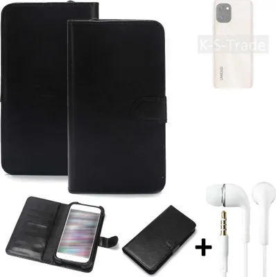 Produktbild von K-S-Trade Wallet Case Handyhülle kompatibel mit UMIDIGI Power 7 Schutzhülle Flip cover Flipstyle Tasche Hülle Flipcover Slim Bumper schwarz + in