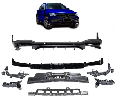 Productafbeelding van Achterdiffusor, zwart, geschikt voor Mercedes GLC X253 SUV, modeljaren 2020-2023