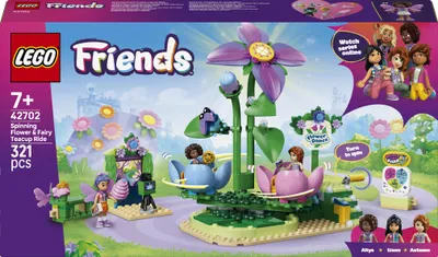 Productafbeelding van LEGO Friends Feeëntassen-draaimolen met bloemendecoratie - Speelgoed met 3 minifiguren, fotohokje en accessoires - Decoratie voor kinderkamers - Cadeau-idee voor meisjes vanaf 7 jaar - 42702