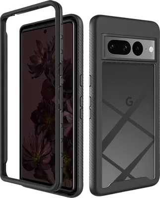 Zdjęcie produktu dla Odporne na wstrząsy etui Google Pixel 7 Pro, twardy tył + silikonowa krawędź - czarne