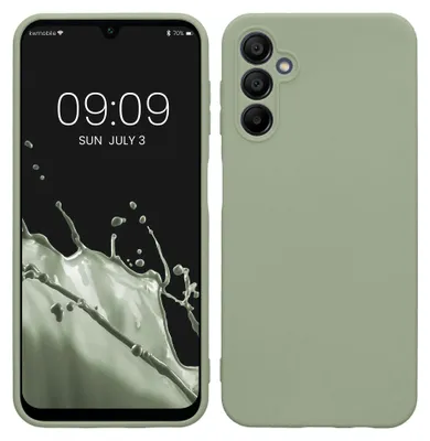 Produktbild von kwmobile Handyhülle für Samsung Galaxy A14 5G Hülle - weiches Handy Silikon Case - Schutzhülle Cover - Graugrün