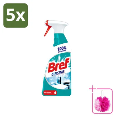 Produktbild von 5 x Bref Küchen-Reinigungsspray - Fettlöser mit Alkohol - 750 ml - Sparpackung - 5 Stücke
