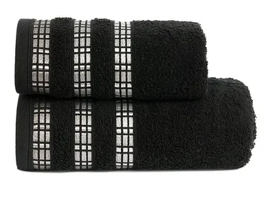 Immagine prodotto di Asciugamano in spugna di cotone con bordo LUXURY 50x90 cm, nero, 500 gr Mybesthome