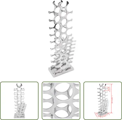 Obrázok produktu pre The Living Store Stojan na víno Aluminium Silver 27 fliaš