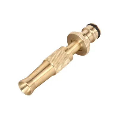 Produktbild von Hochdruck-Reinwasserspritzkopf aus massivem Kupfer – Direktstrahl-Wasserdüse für Autowäsche, kompatibel mit 1/2" und 3/4" Schläuchen