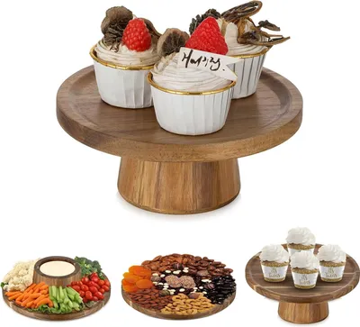 Produktbild von Holz Cupcake Ständer rund 19cm für Hochzeit und Party
