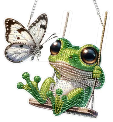 Diamond Painting Hänger mit Kette, Schmetterling, 5D DIY, Dekoration
