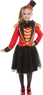 Produktbild von Zirkusdirektorin-Mädchenkostüm für Fasching Dompteurin rot-gold-schwarz 4-6 Jahre (115/128 cm)