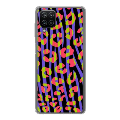Produktbild von MuchoWow® Handyhülle Schutzhülle Hülle für Samsung Galaxy A12 Pantherdruck - Zebra - Neon Silikon Softcase Handy Hülle - Bild