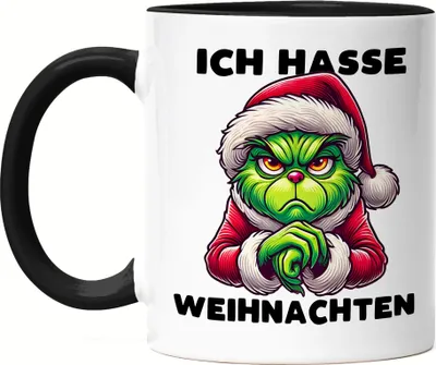 Produktbild von Ich Hasse Weihnachten Tasse schwarz Weihnachtsmuffel Sarkasmus Anti-Weihnachten Geschenkidee