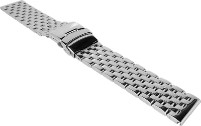 Produktbild von Minott Uhrenarmband 20mm | Edelstahlband massiv | Faltschließe