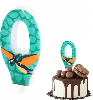 Produktbild von Geburtstag Kerze Dinosaurier Dino Nummer 0 Grün Für Geburtstagsparty