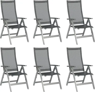 Produktbild von Sonnenpartner 6er-Set Klappsessel Fresno Aluminium/Textilen anthrazit Klappstuhl