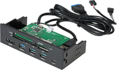 Obrázek produktu pro Sunshine-tipway STW 5,25″ interní čtečka karet Multifunkční přístrojová deska pro média Přední panel PC TypeC USB3.1 USB3.0 podporuje CF MD XD MMC TF M2 MS