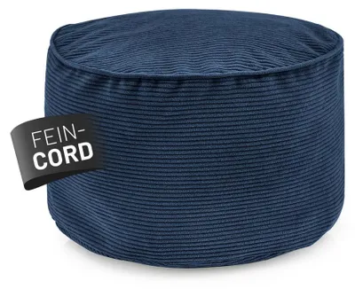Produktbild von Lumaland Sitzsack-Hocker 50l dunkelblau Pouf rund Feincord