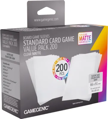 Zdjęcie produktu dla Koszulki na karty protektory Gamegenic Matte Standard Card 200 sztuk