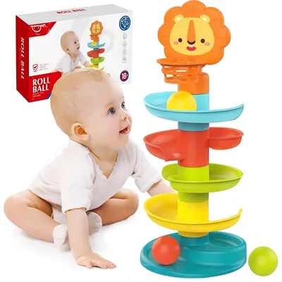 Obrázek produktu pro Kuličková dráha věž lev 42cm kuličky pyramida hračka s kuličkami Kuličková věž, kuličková skluzavka, LION, 42 cm